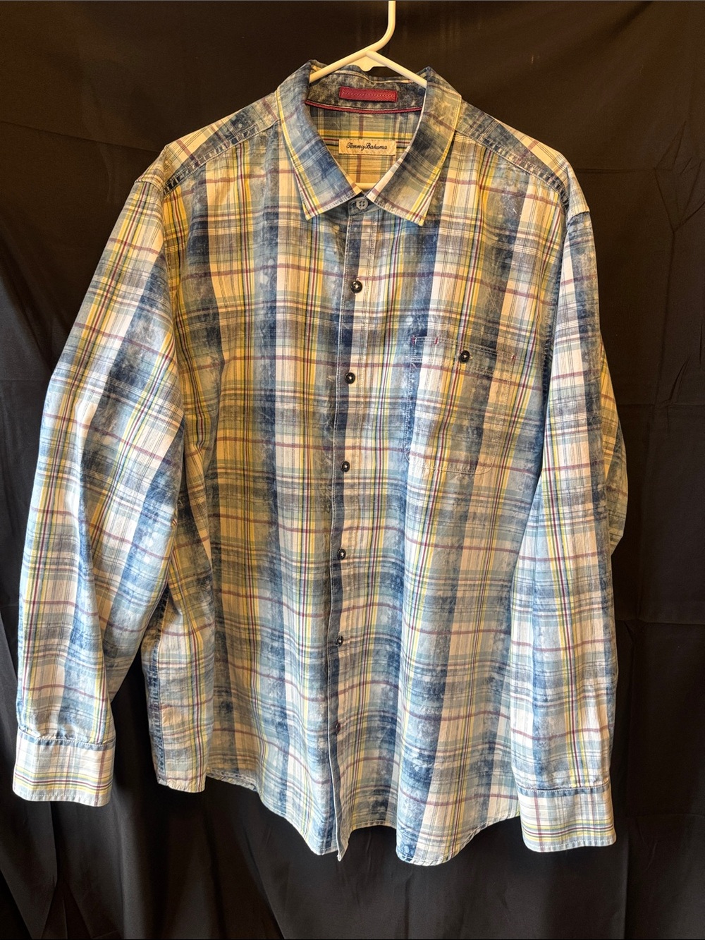 Tommy Bahama Plaid Button-Down Shirt in Blue & Yellow